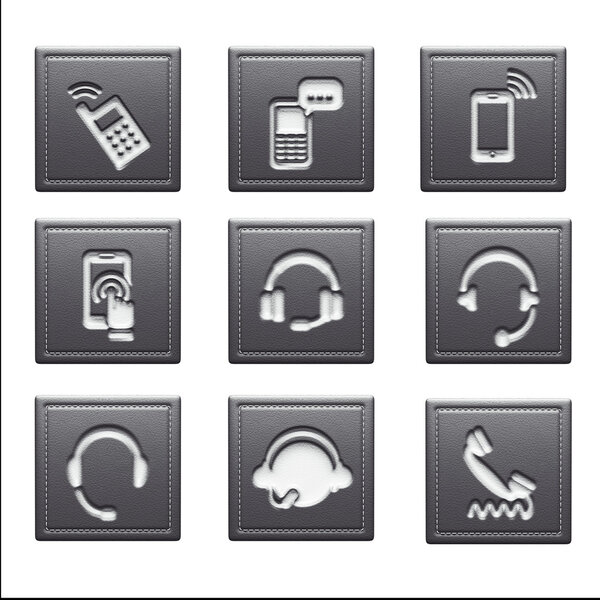 Контакты Иконы изолированы на белом
