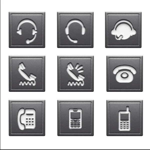 Contact Icons isolated on white — Stock Photo, Image