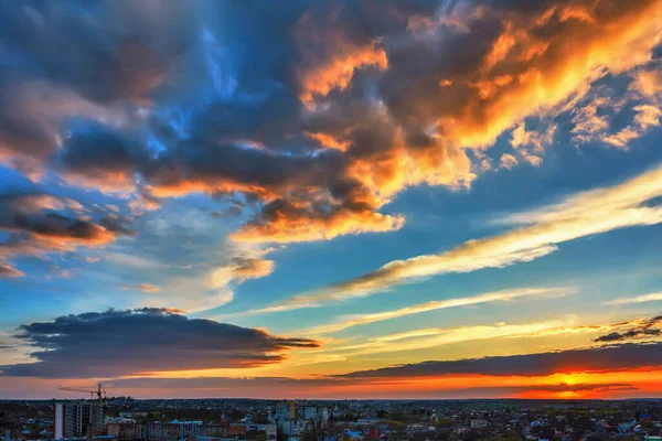 Sky Clouds Sunset Evening City — Stock Photo, Image