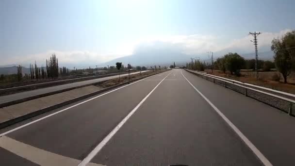 Moto Reise Den Iran Und Die Türkische Straße Grenze Zwischen Stock-Filmmaterial