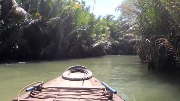 Bootsfahrt Nach Vietnam Asiatisches Fluss Abenteuer Lizenzfreies Stock-Filmmaterial