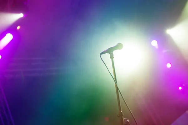 Microphone on stage — Stock Photo, Image