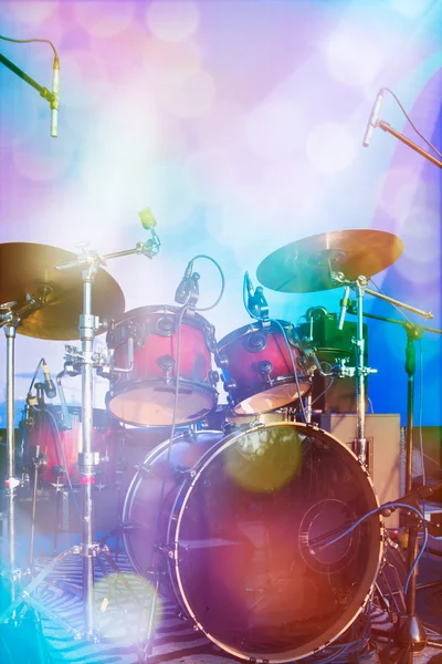 Drum set on stage — Stock Photo, Image