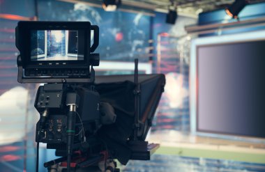 Televizyon stüdyo ile kamera ve ışık - Tv haber kayıt