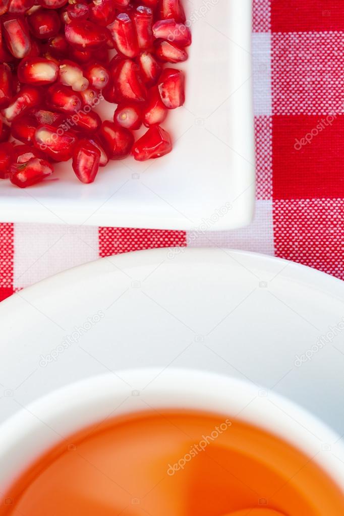 Fresh antioxidant pomegranate tea.