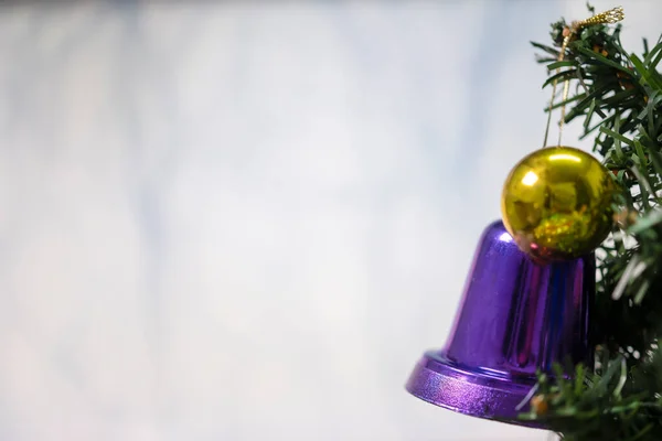 Ornements Cloche Avec Arbre Noël Avec Zone Copie — Photo