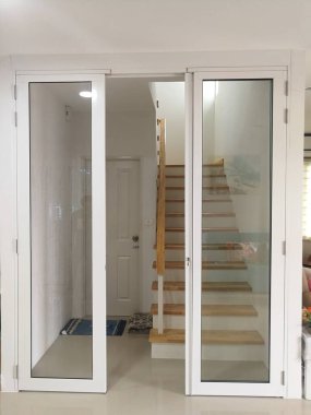 Mimari arka planda modern alüminyum cam desen