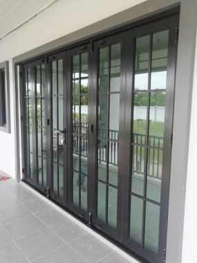 Mimari arka planda modern alüminyum cam desen