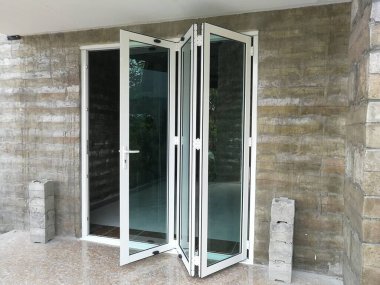 Mimari arka planda modern alüminyum cam desen