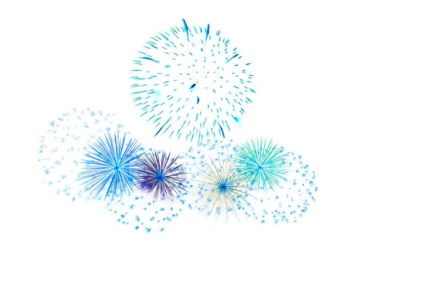 Feuerwerk Illustration Mit Kunst Auf Weißem Hintergrund Mit Kopierraum — Stockfoto