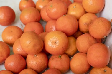 Meyvenin arka planında toplanan turunçgiller