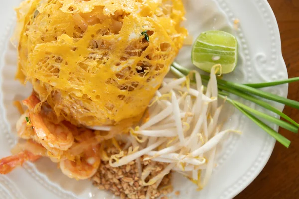 Pad Thai Zawinięte Jajko Widok Góry — Zdjęcie stockowe