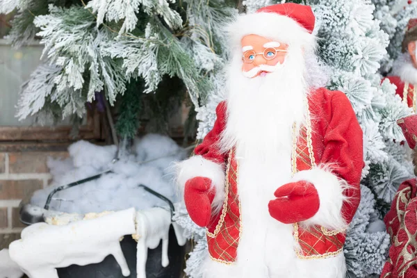 Santa Plush Toy Santa Traditional Winter Holiday Celebration — Stock Photo, Image