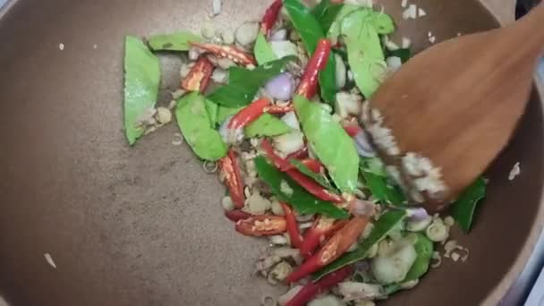 Frutti Mare Speziati Tom Yum Fried Rice Cibo Sano Che — Video Stock