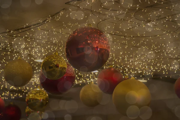 Noel süsler ile bulanık Bokeh — Stok fotoğraf