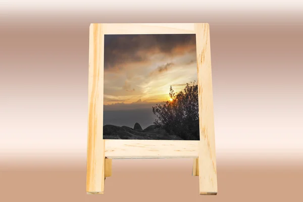 Plank backdrop nature sunset views. — Stock Photo, Image