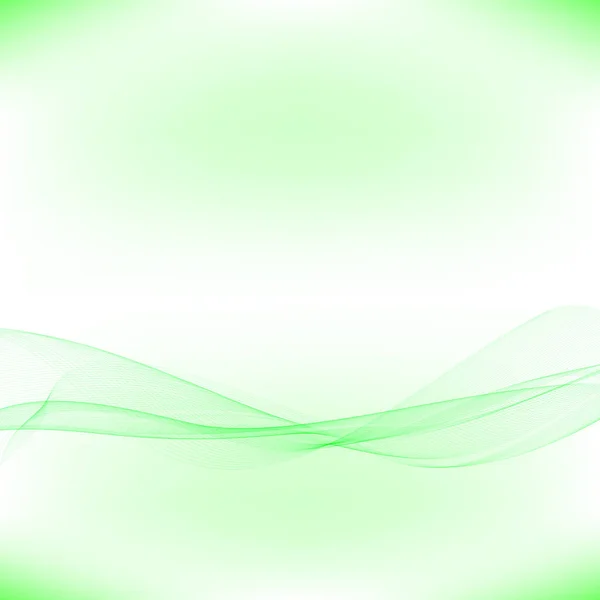Lignes ondulées vertes abstraites. Fond vectoriel coloré. fumée transparent vert vague — Image vectorielle