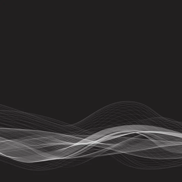 Weiße Welle auf schwarzem Hintergrund. Layout für die Präsentation. Werbedesign. Folge 10 — Stockvektor