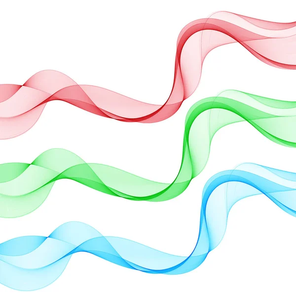 抽象ベクトルカラフルな背景。デザイン要素-色の波のセット。広告用テンプレート、コンピュータの背景。第10話 — ストックベクタ