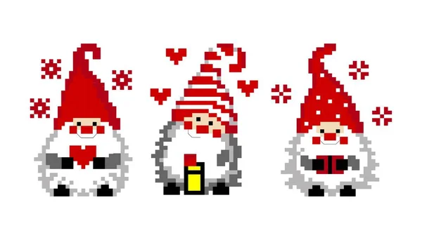 Christmas gnomes. Santa Claus. New Year s celebration. eps 10 — Stock Vector