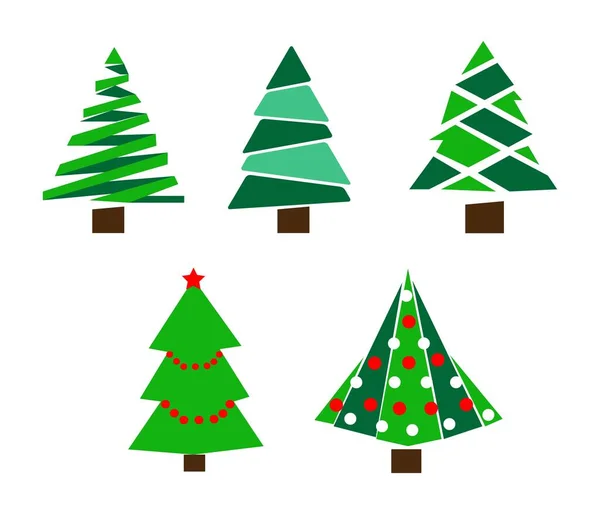 Karácsonyfa-készlet. Újév, karácsonyfa, ünnep. 10. rész — Stock Vector