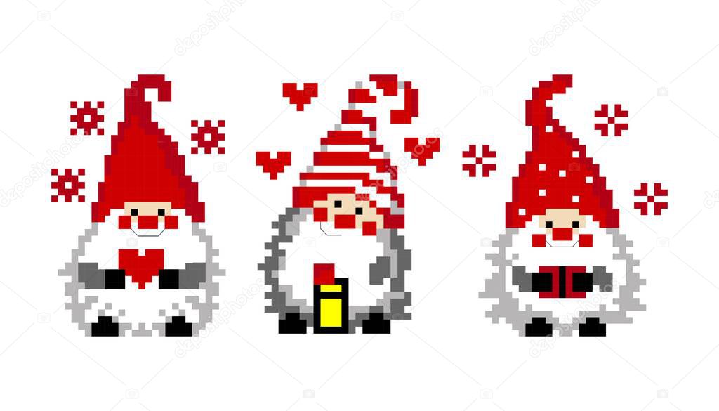 Christmas gnomes. Santa Claus. New Year s celebration. eps 10