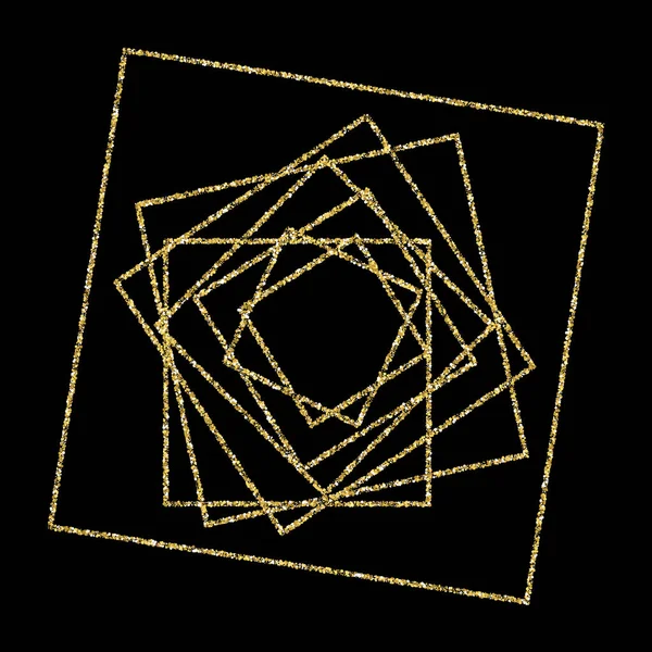 Muchos marcos dorados brillantes sobre un fondo negro. eps 10 —  Fotos de Stock