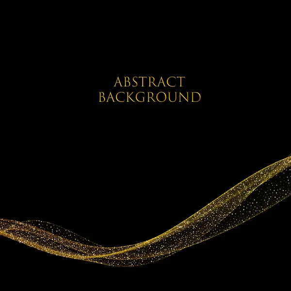 Goldene funkelt fließende Welle mit dunklem Hintergrund. Folge 10 — Stockfoto