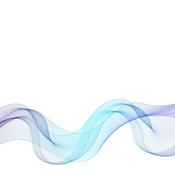 Abstract smooth color wave vector. Curve flow blue motion illustration. Smoke design. Vector lines. eps 10 — Stock Vector