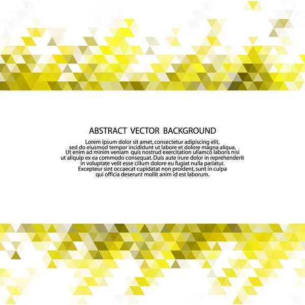 Fond abstrait jaune triangulaire. Modèle vectoriel pour la présentation — Image vectorielle