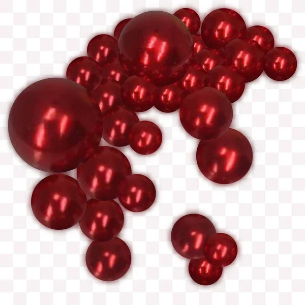 Perles Rouges Brillantes Perles Contexte Abstrait — Image vectorielle