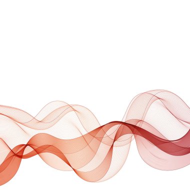 Kırmızı vektör dalgası. Soyut tasarım ögesi. İş için dekor ögesi