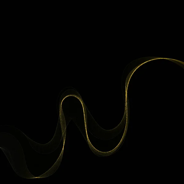 Brilhantes dourados fluindo onda com fundo escuro. eps 10 — Fotografia de Stock