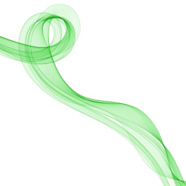 Beyaz arkaplanda yeşil beyaz dalga izole edildi