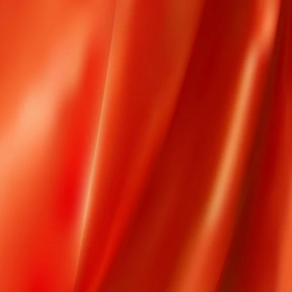 Tessuto Seta Raso Rosso Tessuto Drappeggio Con Piega Ondulata Sfondo — Foto Stock