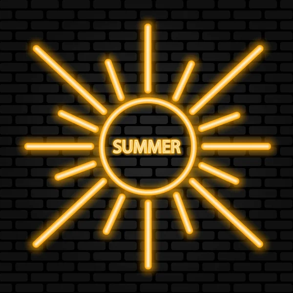 Summer logo, sun vacation Design element