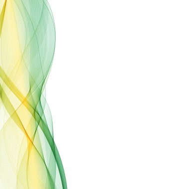 iki renkli parlak dalga. Vektör soyut görüntü. Sarı ve yeşil tonlar.