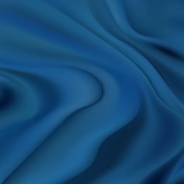Blauwe Gerimpelde Stof Textielachtergrond — Stockvector