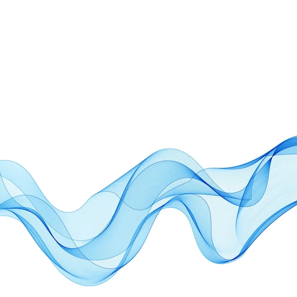 Modrá Vektorová Vlna Izolované Čáry Bílém Pozadí Rozložení Pro Reklamu — Stockový vektor