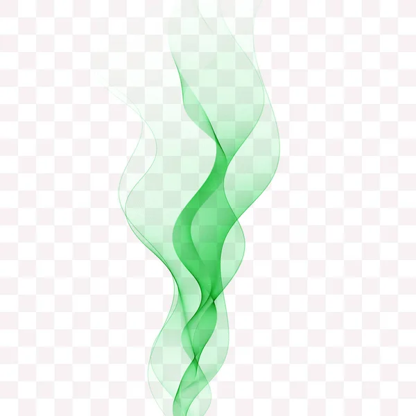 透明色のベクトル波は白い背景に流れます ベクトル抽象的背景 緑色の波 第10話 — ストックベクタ