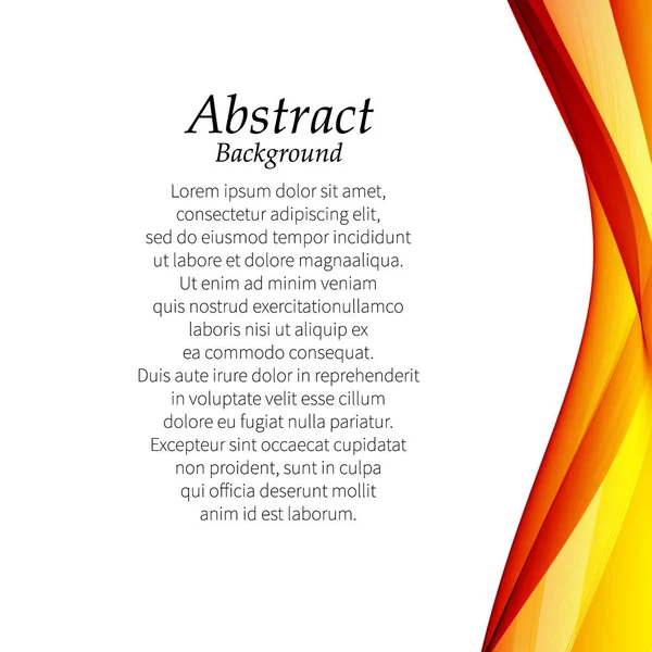 Courbes Abstraites Lignes Couleur Rouge Orange Onde Vectorielle — Image vectorielle