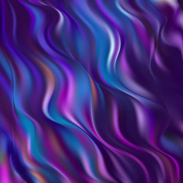 全息油面背景 铝箔波浪形表面 紫外线现代光 霓虹灯蓝色粉红光谱 3D渲染图形设计 无缝圈4K动画 — 图库矢量图片