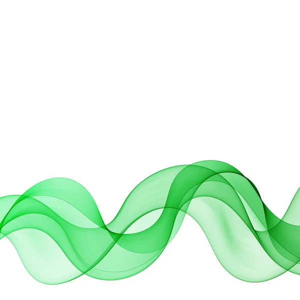 Abstract green wave. Bright green ribbon on white background. Abstract  green smoke. Light green scarf. Raster air background. 3D illustration  Stock Illustration