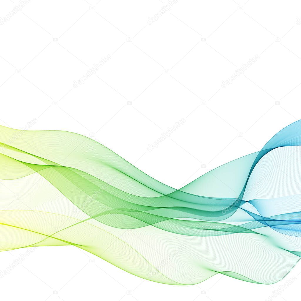 yellow, green, blue lines Vector wave Abstract image