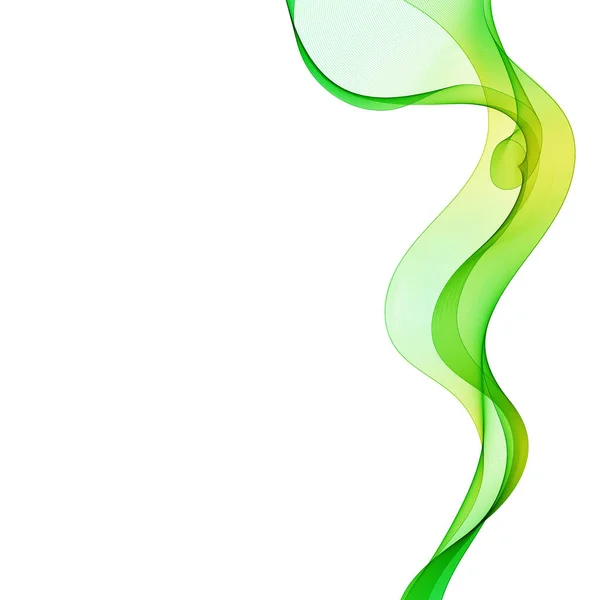 Lignes Ondulées Vertes Abstraites Fond Vectoriel Coloré Fumée Onde Verte — Image vectorielle