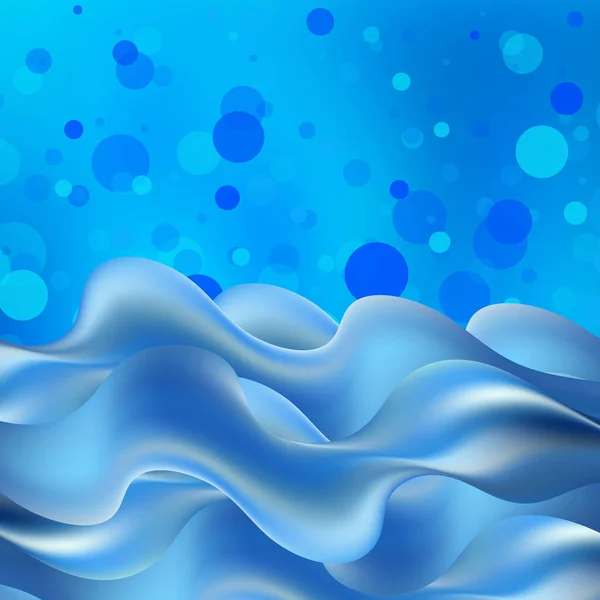 Onde Liquide Bleue Élément Design Bokeh Fond — Image vectorielle
