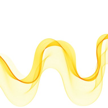 Turuncu soyut dalga. Beyaz arkaplanda yalıtılmış eğriler. Tasarım elemanı. Reklam için düzenleme