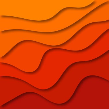 Kesilmiş kağıt arka plan. Dalgalı pembe katmanlı karton desenli tasarım için soyut gerçekçi kağıt dekor. Üç boyutlu rahatlama. Oyma sanatı. Vektör çizimi. Kapak tasarım şablonu.