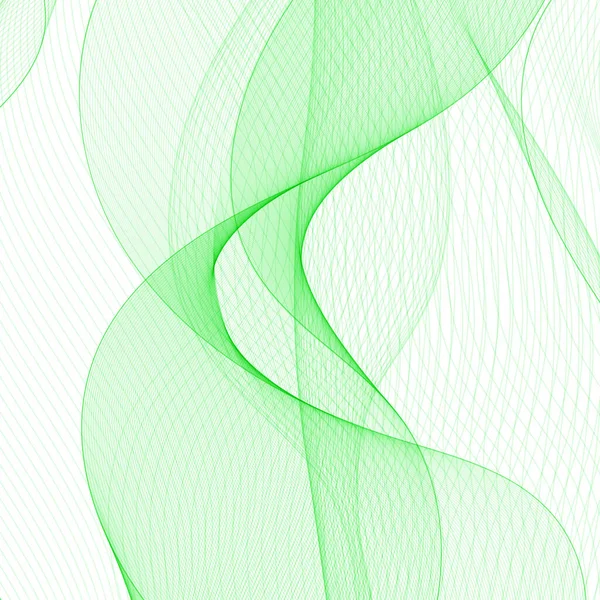 Abstrato Onda Fundo Publicidade Linha Colorida Verde Branco — Vetor de Stock