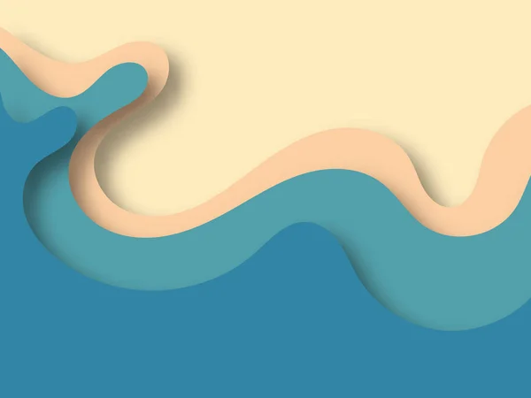 Абстрактний Синій Папір Вирізає Векторний Реалістичний Рельєф Шаблон Тла Банерів — стоковий вектор
